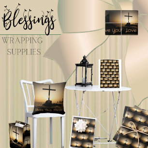 Every day is a Blessing Christian Cross Love Wrapping Paper Sheet