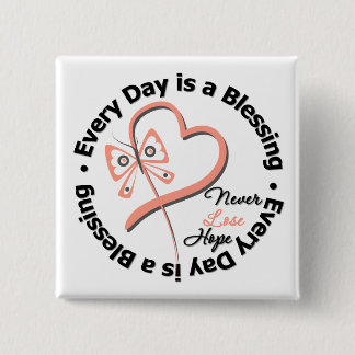 Every Day is a Blessing - Hope Uterine Cancer 15 Cm Square Badge