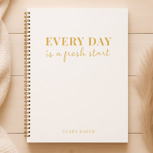 Every Day Is a Fresh Start Minimal Gold and White Planner