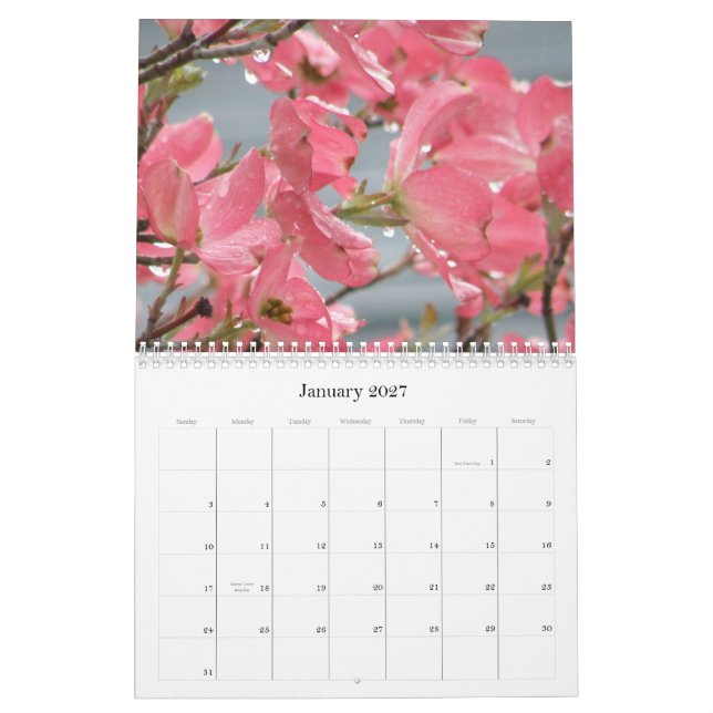 every day is a new flower calendar (Jan 2027)
