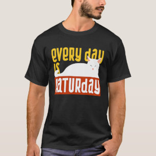 Every Day is Caturday black cat cat people Pre T-Shirt