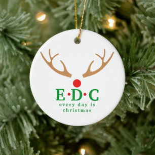Every Day is Christmas Round Ornament