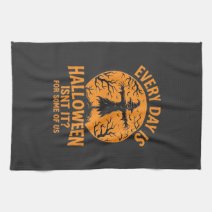 Every Day Is Halloween Scarecrow Witch Design_1 Tea Towel