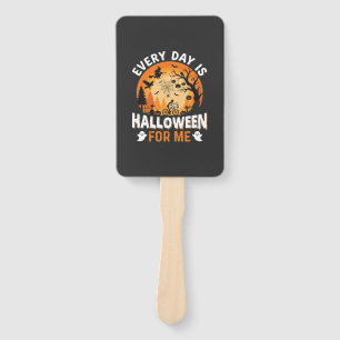 Every Day Is Halloween Vintage T Shirt Design Hand Fan