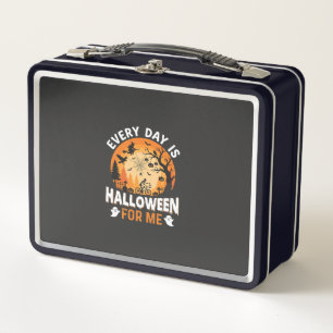 Every Day Is Halloween Vintage T Shirt Design Metal Lunch Box