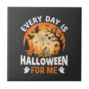 Every Day Is Halloween Vintage T Shirt Design Tile
