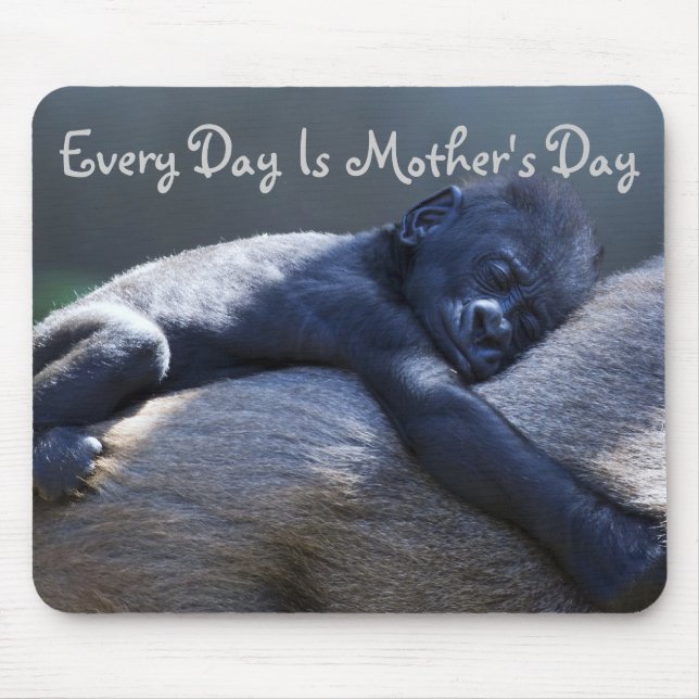 Every Day Is Mother's Day, Mum & baby Gorilla Mouse Mat (Front)