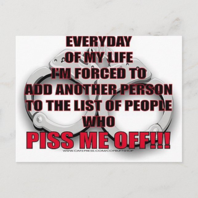 EVERY DAY OF MY LIFE... POSTCARD (Front)