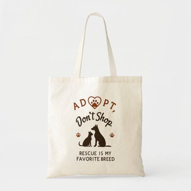 Every Dog Lover Needs This ‘Adopt Don’t Shop’ Tote Bag (Front)
