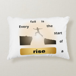 "Every Fall Is the Start of a Rise – Leap of Hope" Decorative Cushion