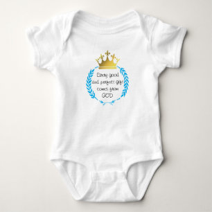 EVERY GOOD AND PERFECT GIFT FROM GOD   Blue Baby Bodysuit