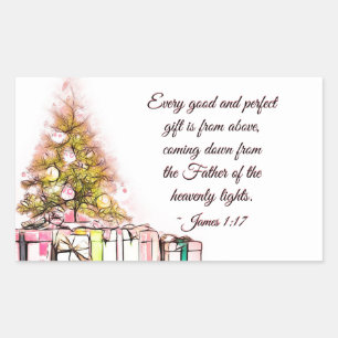 Every Good and Perfect Gift James 1:17, Christmas Rectangular Sticker