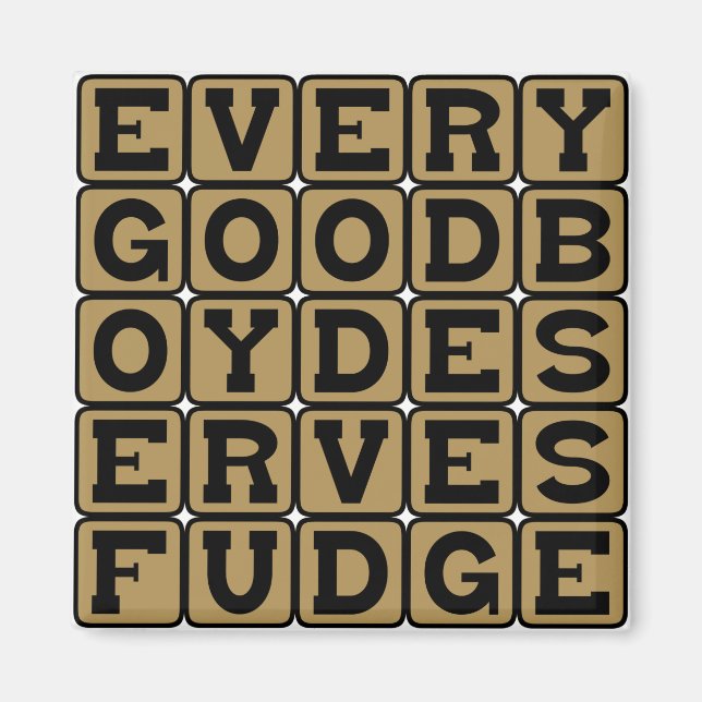 Every Good Boy Deserves Fudge, Musical Mnemonic Magnet (Front)
