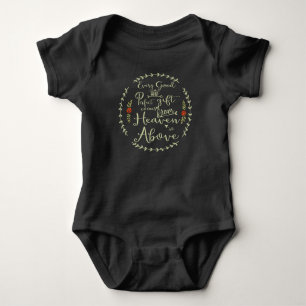 Every Good & Perfect Gift Green with Red Roses Baby Bodysuit
