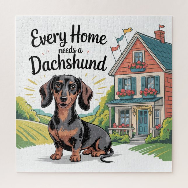Every Home Needs a Dachshund Jigsaw Puzzle (Vertical)