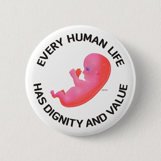 Every Human Life 6 Cm Round Badge (Front)