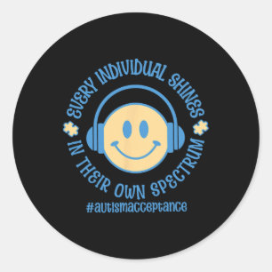 Every Individual Shines In Their Own Spectrum Auti Classic Round Sticker