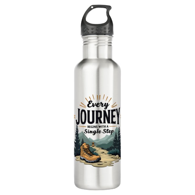 Every Journey Start With a Single Step Hiking 710 Ml Water Bottle (Front)