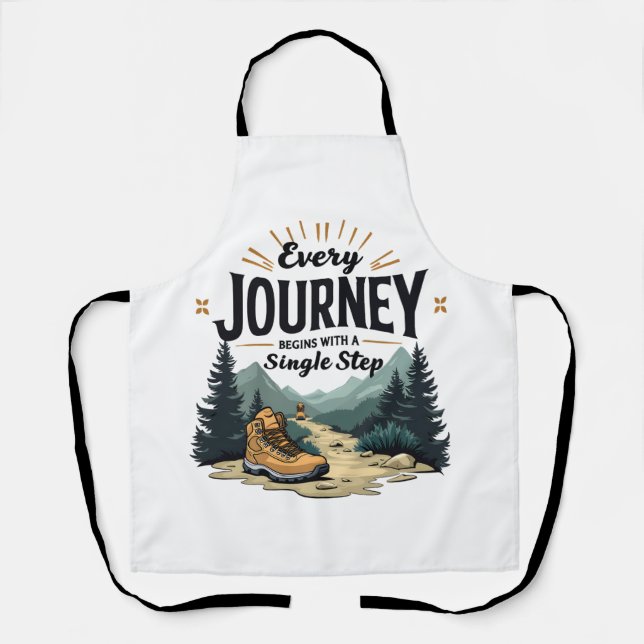 Every Journey Start With a Single Step Hiking Apron (Front)