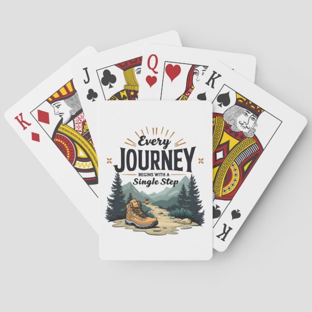 Every Journey Start With a Single Step Hiking Playing Cards (Back)