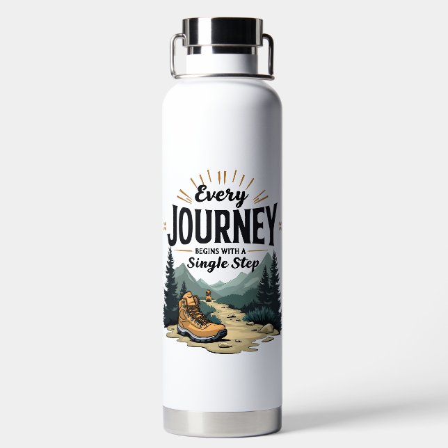 Every Journey Start With a Single Step Hiking Water Bottle (Back)
