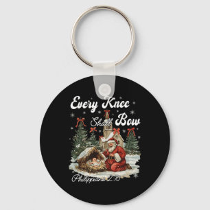 Every Knee Shall Bow Christian Christmas Key Ring