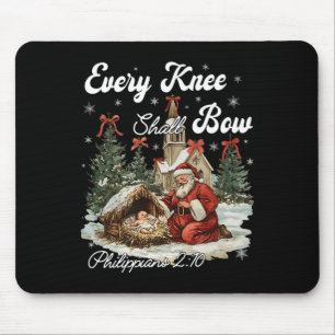 Every Knee Shall Bow Christian Christmas  Mouse Mat