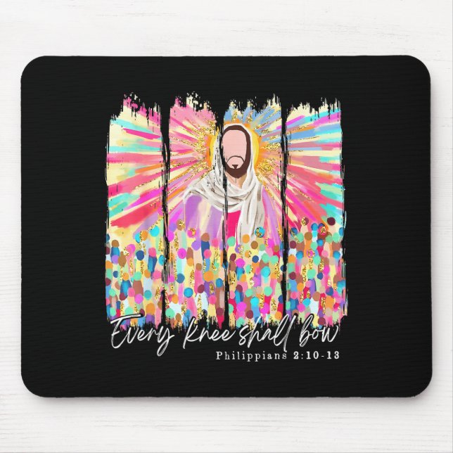 Every Knee Shall Bow Christian Jesus Bible Verse E Mouse Mat (Front)
