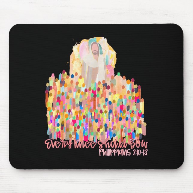 Every Knee Shall Bow Christian Jesus Bible Verse E Mouse Mat (Front)
