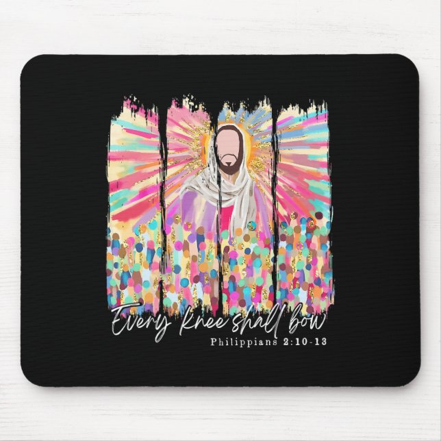 Every Knee Shall Bow Christian Jesus Bible Verse E Mouse Mat (Front)