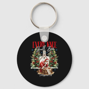 Every Knee Shall Bow Christian Jesus Merry Christm Key Ring