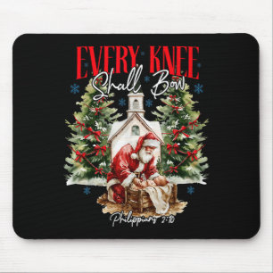 Every Knee Shall Bow Christian Jesus Merry Christm Mouse Mat