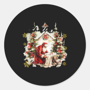 Every Knee Shall Bow Funny Kneeling Santa Baby Jes Classic Round Sticker