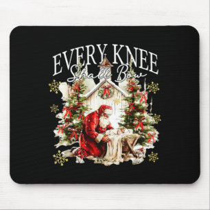 Every Knee Shall Bow Jesus Birth Christian Santa C Mouse Mat