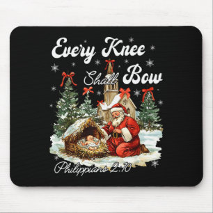 Every Knee Shall Bow Jesus Christian Christmas San Mouse Mat