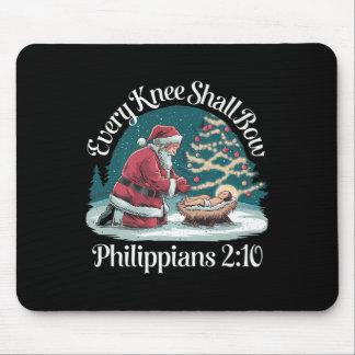 Every Knee Shall Bow Jesus Christian Santa Xmas Ch Mouse Mat