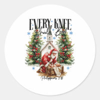 Every Knee Shall Bow Nativity Scene Religious Chri