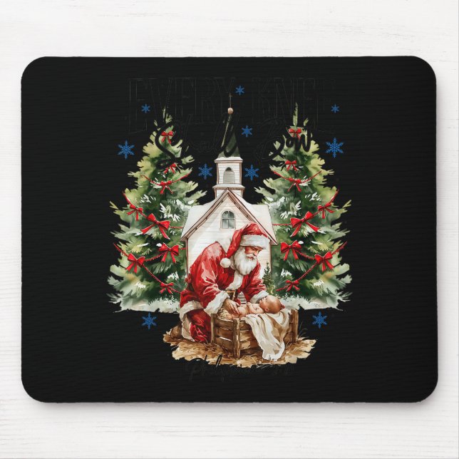 Every Knee Shall Bow Nativity Scene Religious Chri Mouse Mat (Front)