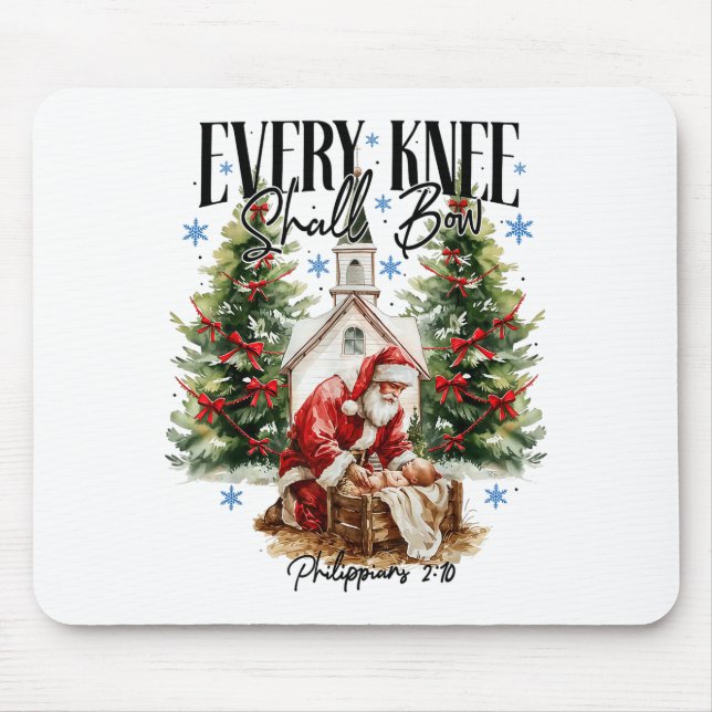 Every Knee Shall Bow Nativity Scene Religious Chri Mouse Mat (Front)