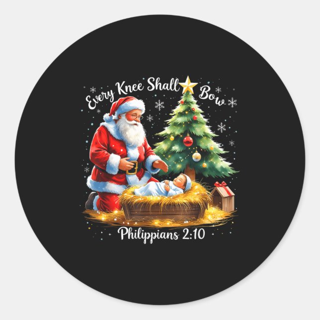 Every Knee Shall Bow Philipans 2_10 Christmas  Classic Round Sticker (Front)