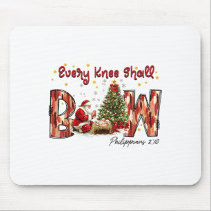 Every Knee Shall Bow Santa And Baby Jesus Mouse Mat
