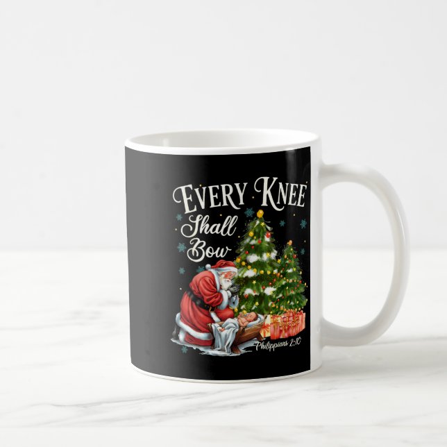 Every Knee Shall Bow Santa Christmas Nativity Scen Coffee Mug (Right)