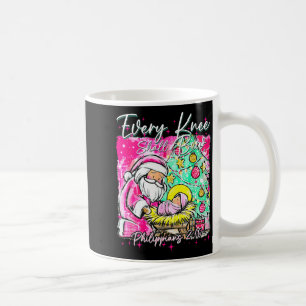 Every Knee Shall Bow Santa Christmas Nativity Scen Coffee Mug