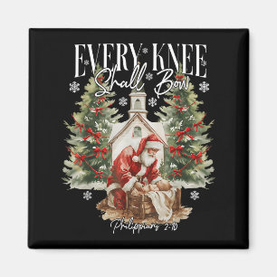 Every Knee Shall Bow Santa Christmas Nativity Scen Magnet