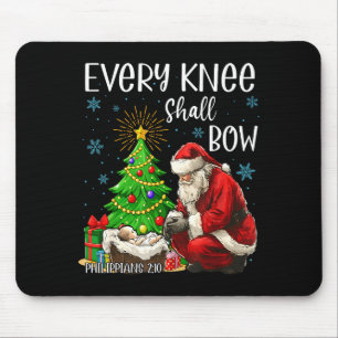 Every Knee Shall Bow Santa Christmas Nativity Scen Mouse Mat