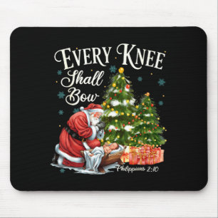 Every Knee Shall Bow Santa Christmas Nativity Scen Mouse Mat