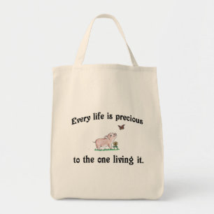 EVERY LIFE IS PRECIOUS cute pig bag