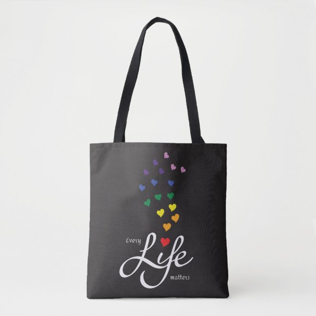 Every life matters - rainbow colours - mouse pad tote bag (Front)