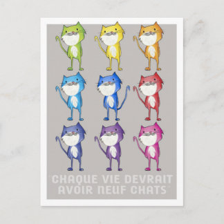 Every life should have nine cats postcard