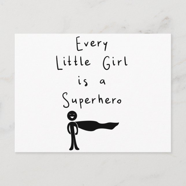 every little girl is a superhero postcard (Front)